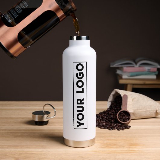 Luxe Breed Logo Wit Waterfles (Koffie)