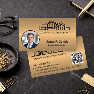 Luxe Bronzen Gouden Vastgoed Chic Professioneel Visitekaartje