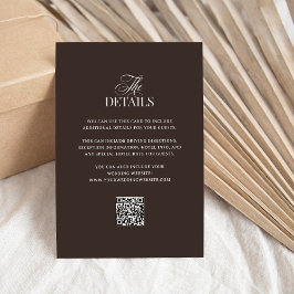 Luxe Brown | QR Code Wedding Guest Details Informatiekaartje