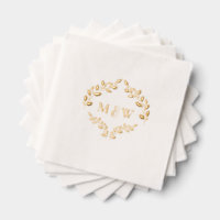 Luxe bruiloft Gouden folie blad Monogram Crest