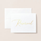 Luxe bruiloft minimalistisch goud gereserveerd tek folie kaarten (Voorkant met envelop)