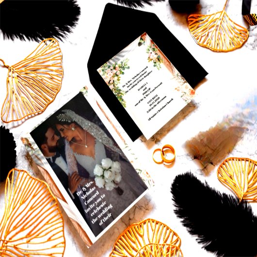 Luxe bruiloft uitnodiging Kaart – Elegante bruid &