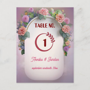 Luxe bruiloft uitnodiging tafel nummers