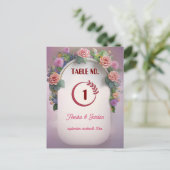 Luxe bruiloft uitnodiging tafel nummers  (Staand voorkant)