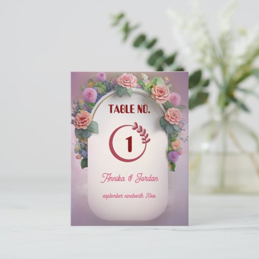 Luxe bruiloft uitnodiging tafel nummers (Staand voorkant)