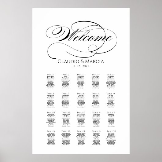 Luxe bruiloft zitgrafiek elegante kalligrafie poster (Voorkant)