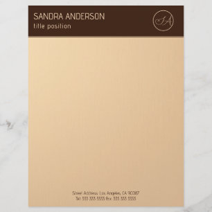 Luxe bruin en goud monogram briefhoofd