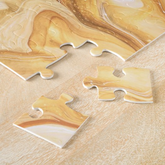 Luxe bruin-gouden Waterverf kunst Legpuzzel (Zijkant)