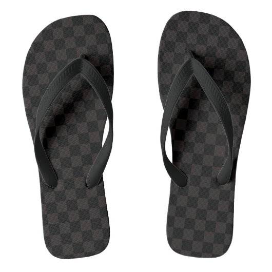 Luxe bruin/zwart gecheckt teenslippers (Voetbed)