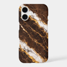 Luxe bruine marmeren goud/witte ader telefoonhoes