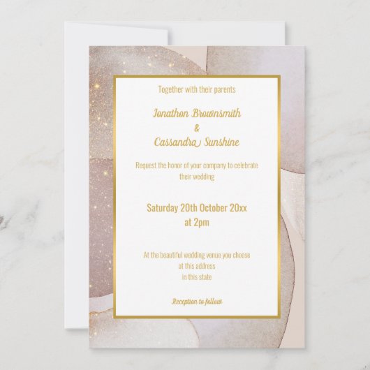 LUXE BUBBBLES FAIRE-PART DE MARIAGE (Devant)