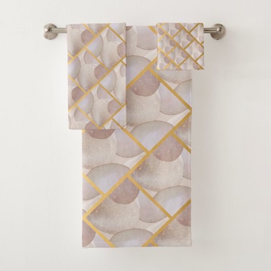 LUXE BUBBLE ABSTRACTE BATHROOM TOWEL SET BAD HANDDOEK (Insitu)