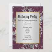 LUXE BURGUNDY ARGENT OR ANNIVERSAIRE INVITATION (Devant)