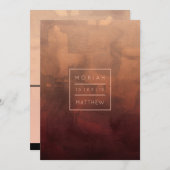 Luxe Burgundy en Blush Wedding Invitation Kaart (Voorkant / Achterkant)