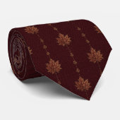 Luxe Burgundy Esdoornblad Stropdas (Opgerold)