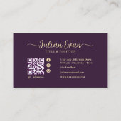 Luxe Burgundy Gold Lash Technicien Carte de visite (Dos)