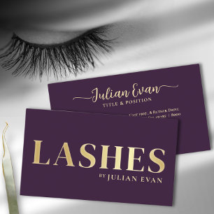 Luxe Burgundy Gold Lash Technicien Carte de visite