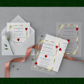 Luxe Casino Las Vegas Poker Gouden Trouwring Acryl Uitnodigingen