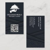 Luxe catering service | Abstract paneel | QR-code Visitekaartje (Voorkant / Achterkant)