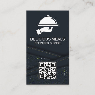 Luxe catering service Abstract paneel QR-code Visitekaartje
