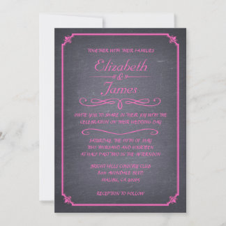 Luxe Chalkboard Wedding Invitations Kaart