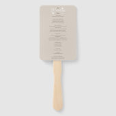 Luxe champagne glans bruiloftsprogramma met glitte handwaaier (Achterkant)