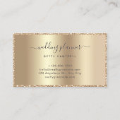 Luxe Champagne Gold Script Monogram Modern Visitekaartje (Achterkant)