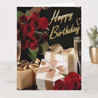 Luxe Champagne Gouden Confetti Patroon | Elegant C Kaart