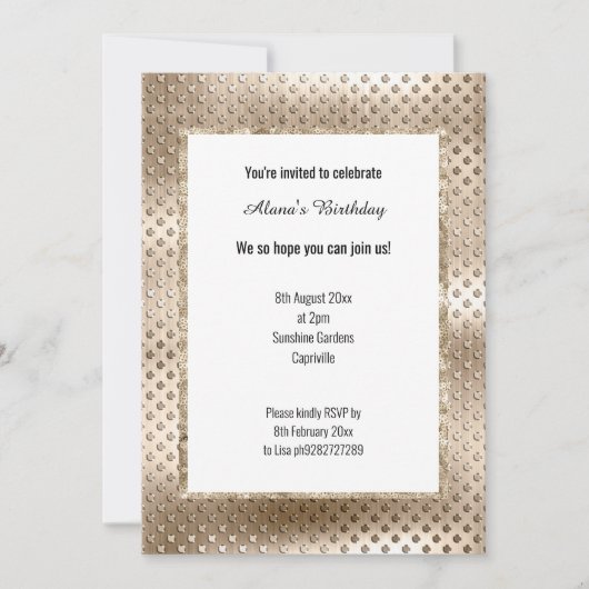LUXE CHAMPAGNE SEQUIN DENT INVITATION (Devant)