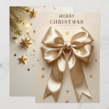 Luxe Champagne Strik Vrolijk Kerstfeest