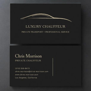 Luxe Chauffeur Zwart & Goud Visitekaartje