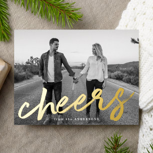 Luxe Cheers-foto Folie Feestdagen Briefkaart