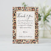 Luxe Chic Gold Black Leopard Animal Print Bedankkaart (Staand voorkant)