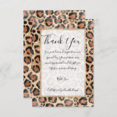Luxe Chic Gold Black Leopard Animal Print Bedankkaart (Voorkant / Achterkant)