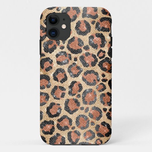 Luxe Chic Gold Black Leopard Animal Print Case-Mate iPhone Case (Achterkant)