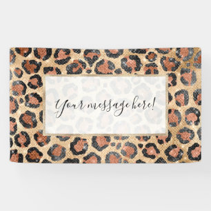 Luxe Chic Gold Black Leopard Animal Print Spandoek