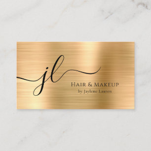 Luxe Chic Gold Monogram script Visitekaartje