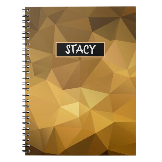 Luxe Chic Poly Monogram Zwart & Goud Patroon Niet Notitieboek (Voorkant)