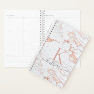 Luxe Chic Roos Gold Folie   Marmeren monogram Planner