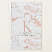 Luxe Chic Rose Gold Foil | Monogramme de marbre (Devant)