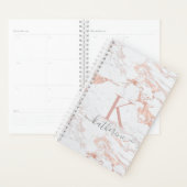 Luxe Chic Rose Gold Foil | Monogramme de marbre (Devant avec enveloppe)
