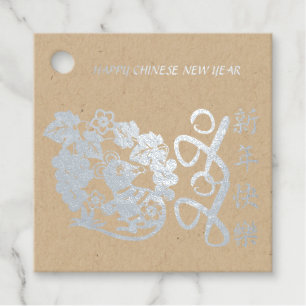 Luxe Chinees Rat Year 2020 papieren Druiven FFT Bedankjes Labels