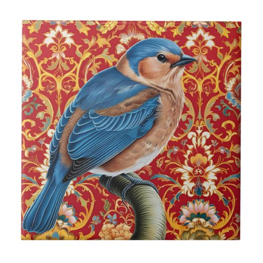 Luxe Chinoiserie Bird Tegel Tegeltje (Voorkant)