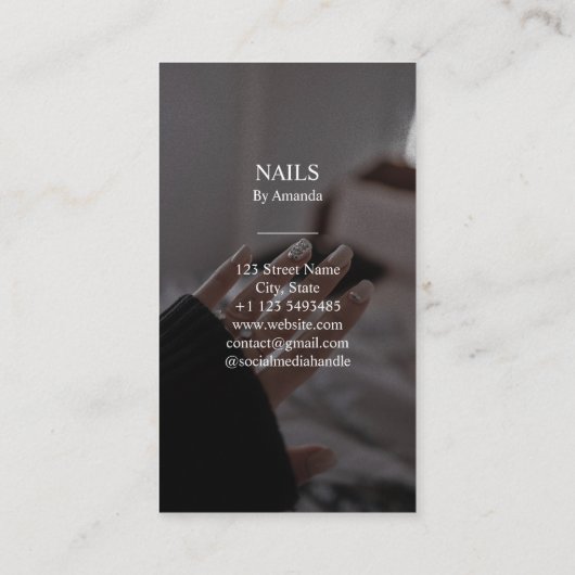 Luxe chique nagels Salon Manicure Nail Art Beauty Visitekaartje (Achterkant)