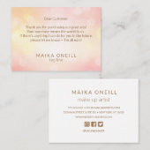 Luxe chique roze bokeh dank u voor uw aankoop visitekaartje (Voorkant / Achterkant)