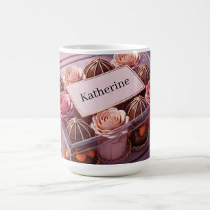 Luxe chocoladegiftbox met aangepaste naam koffiemok
