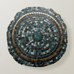Luxe circulaire mozaïek wandmacro rond kussen