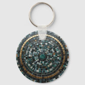 Luxe circulaire mozaïek wandmacro sleutelhanger (Achterkant)