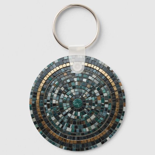 Luxe circulaire mozaïek wandmacro sleutelhanger (Achterkant)