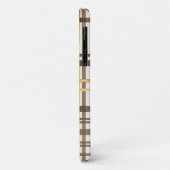Luxe Classic Taupe en Gold Plaid iPhone Case (Achterkant/links)